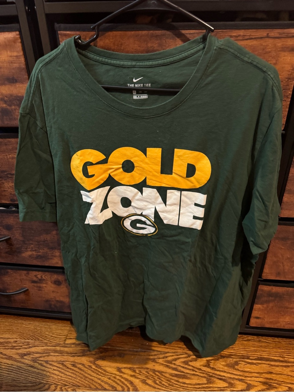 Nike Dark Green Graphic Tee with Yellow Print